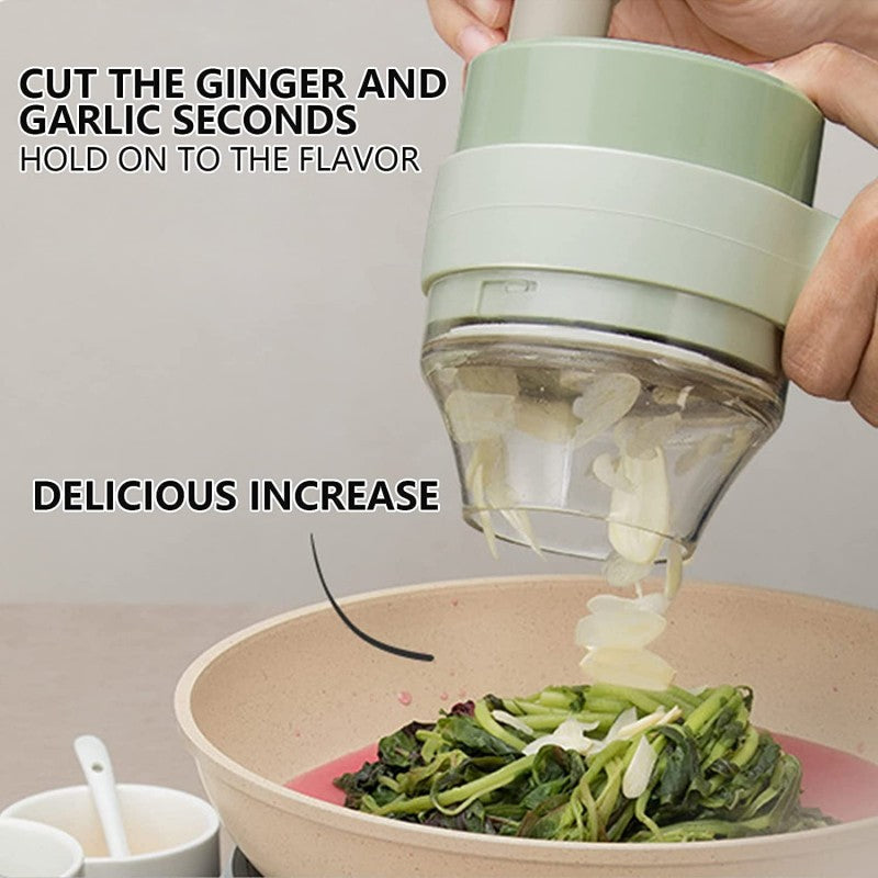 Handheld Vegetable Cutter 4 in 1 Electric Chopper