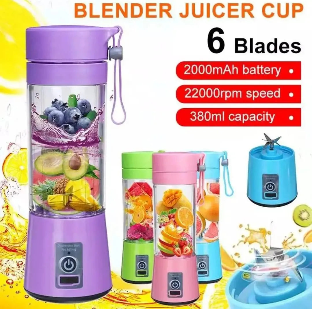 NEW USB Rechargeable Mini Juicer Blender with 6 Blades Portable Electric Blender