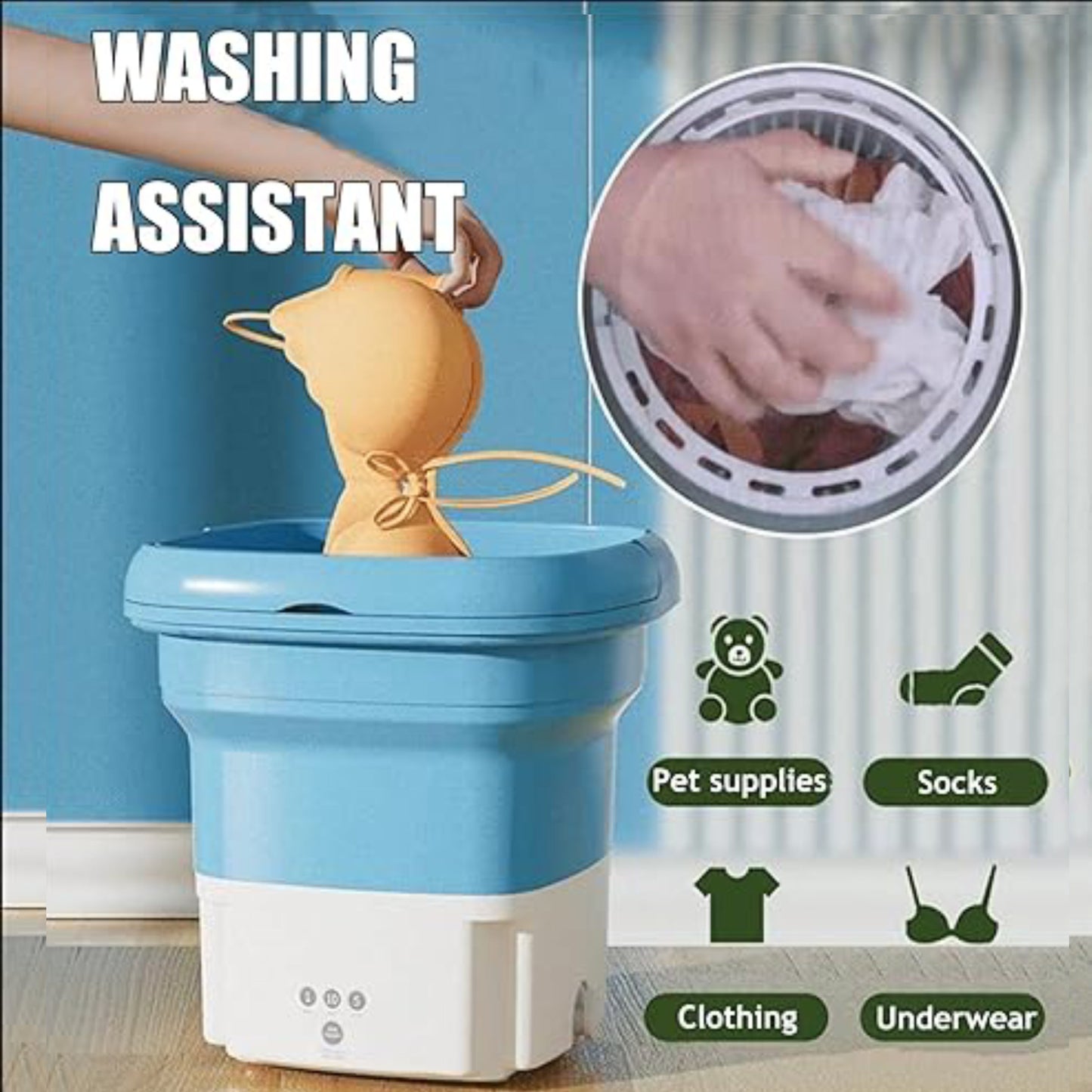 Powerful Mini Foldable Washing Machine with dryer Huge Capacity |PkDEeals.shop