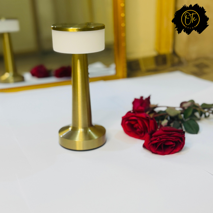 Gold Touch LED Table Lamp – Rechargeable Ambient Light for Home & Office