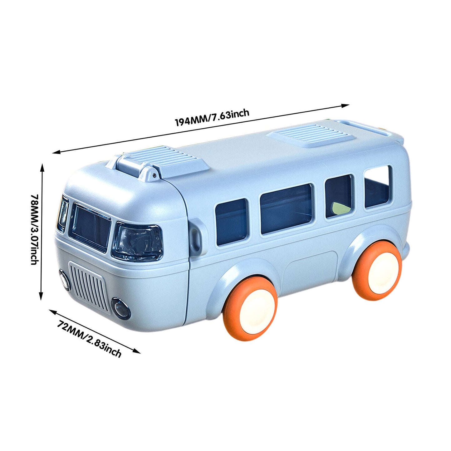Bus Shape Water Bottle With Straw for Kids