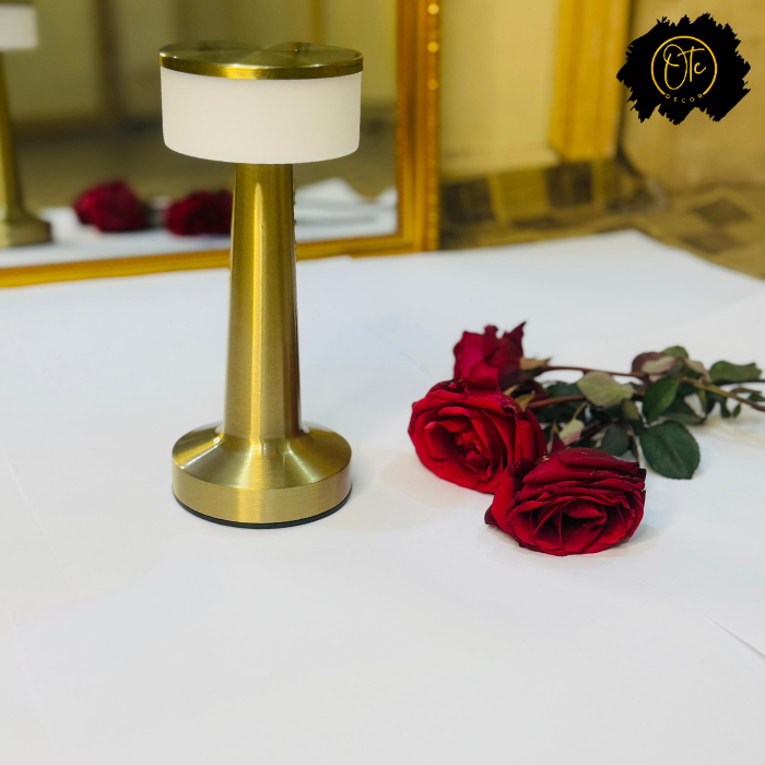 Gold Touch LED Table Lamp – Rechargeable Ambient Light for Home & Office