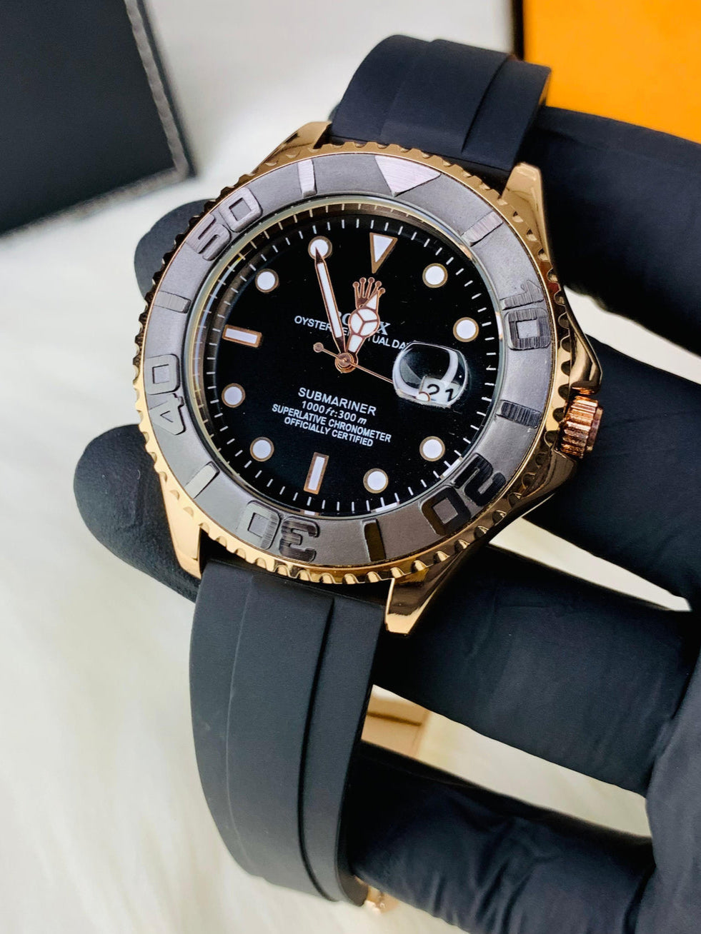 RLX - Rose Gold SILICON STREP Men Watch