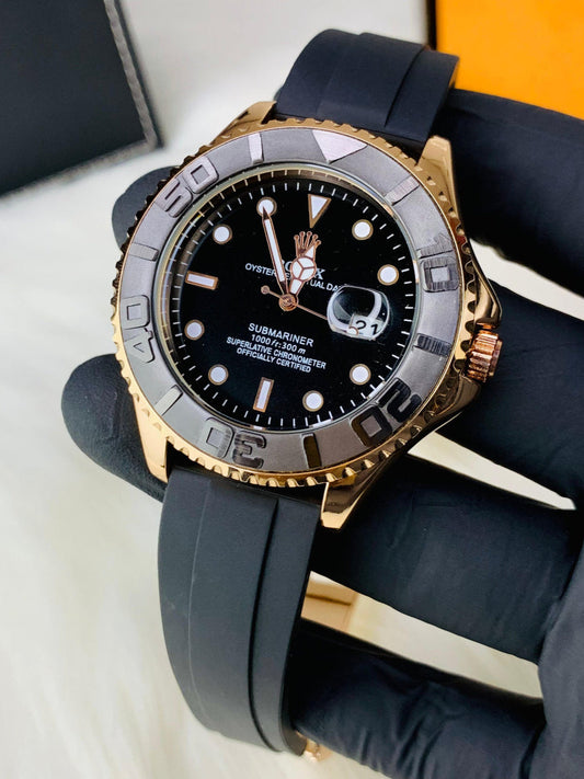 RLX - Rose Gold SILICON STREP Men Watch