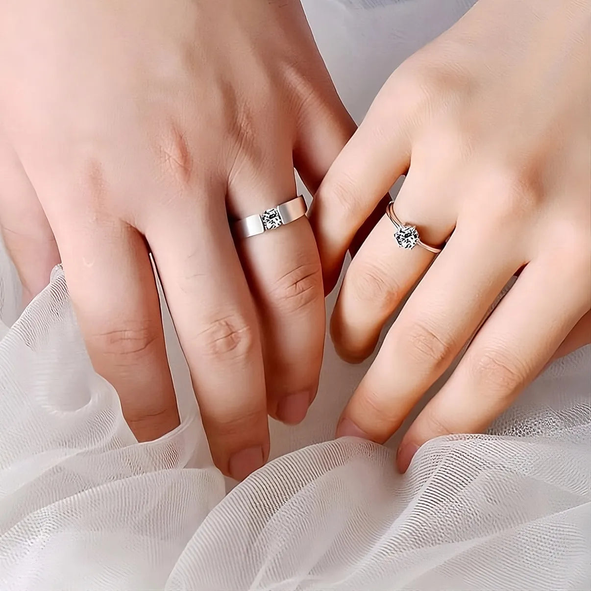 Couple Stone Ring Trendy Wedding Lovers' Ring