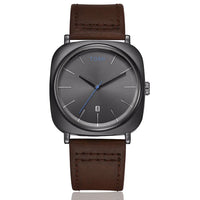 Fashion Square MAN Watch Quartz Wrist Watches Simple Leather Strap with Premium Box